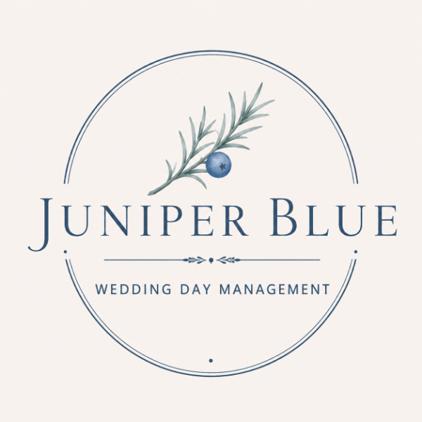 Juniper Blue Wedding Day Management logo for a Daytona Beach Florida wedding planning company